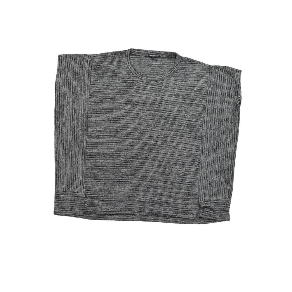 Lane Bryant Gray Blouse Plus Size 18/20 Polyester Cape Sleeveless Stretch